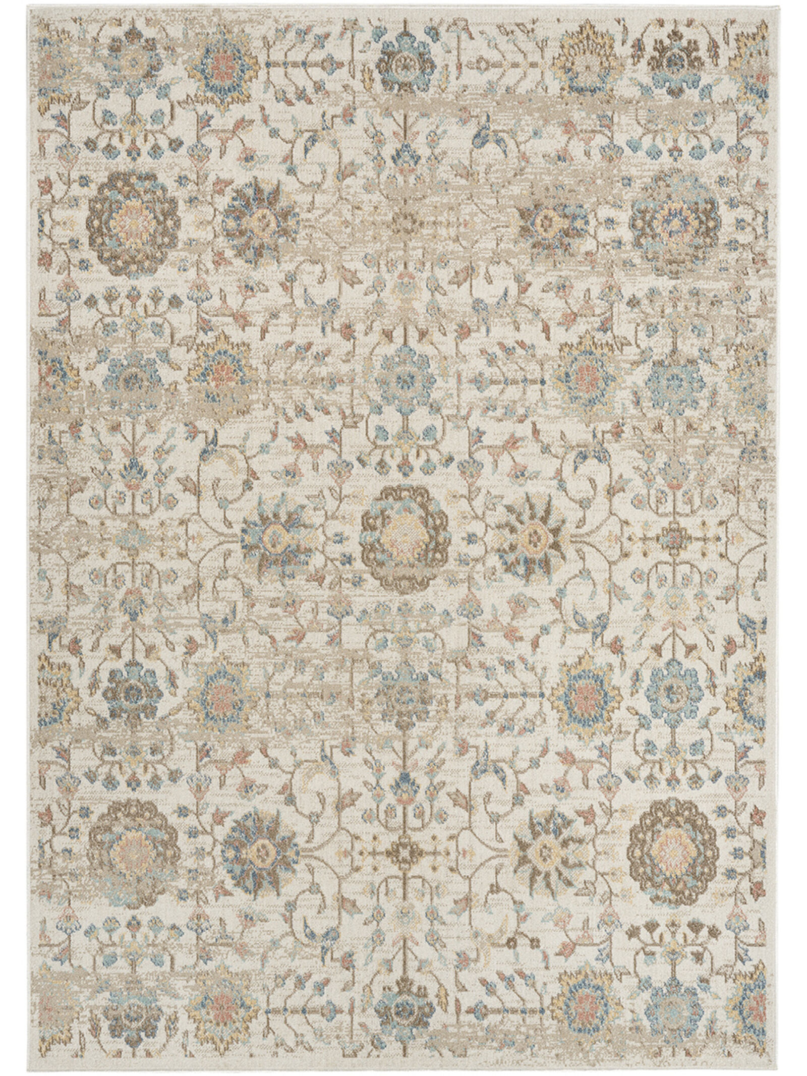 Nourison 9x12 (ft) Persian‑Inspired Beige Washable Rug