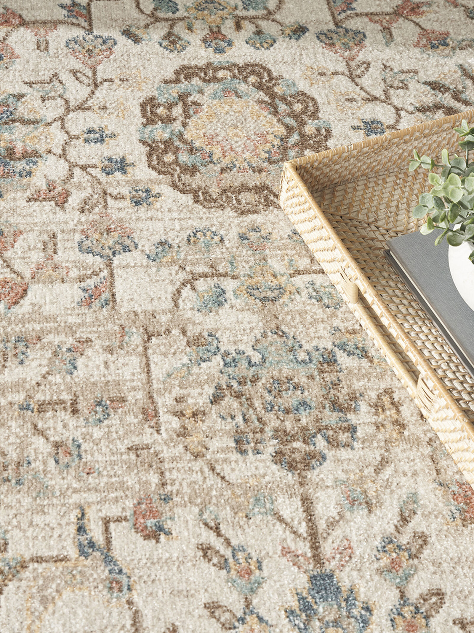 Nourison 9x12 (ft) Persian‑Inspired Beige Washable Rug - Image 6