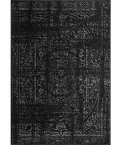 nuLOOM Smoky 12 x 15 (ft) Loomed Polypropylene Black Medallion Oriental Area rug
