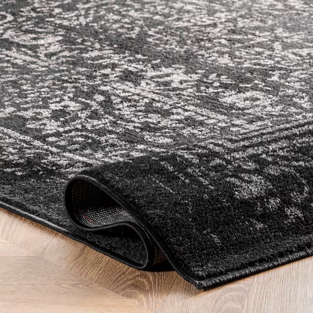 nuLOOM Smoky 7'6'' x 9'6'' (ft) Loomed Polypropylene Black Medallion Oriental Area rug - Image 7