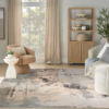 Nourison 9x12 (ft) Blue Modern Washable Rug - Image 4