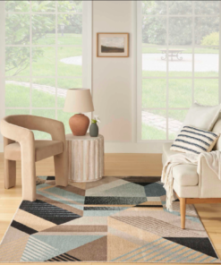 Alternative view of Nourison 9x12 (ft) Blue Multicolor Modern Washable Rug