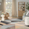 Nourison 9x12 (ft) Blue Multicolor Modern Washable Rug - Image 4