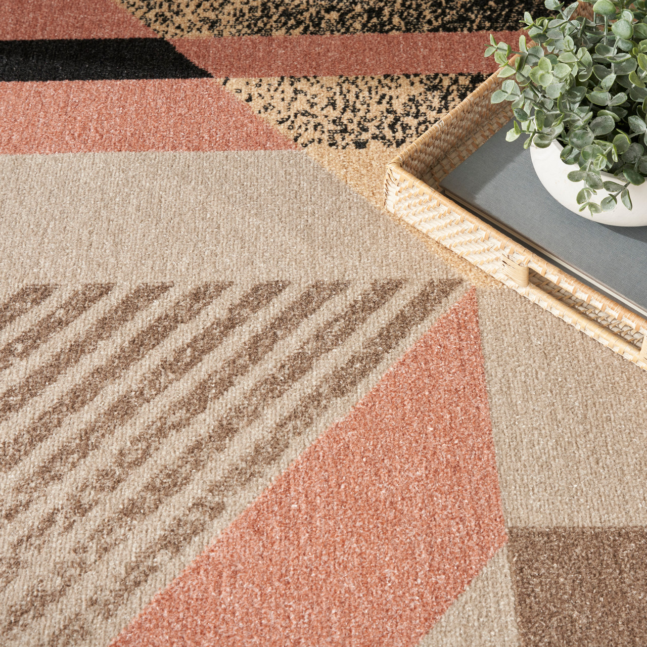 Nourison 9x12 (ft) Multicolor Modern Washable Rug - Image 2