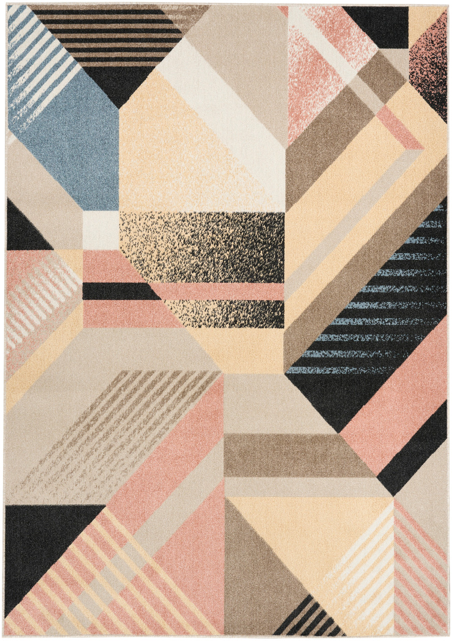 Nourison 9x12 (ft) Multicolor Modern Washable Rug