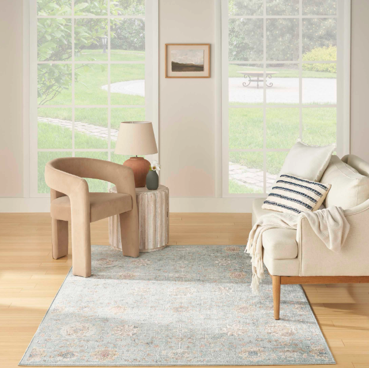 Nourison 9x12 (ft) Persian‑Inspired Blue Washable Rug - Image 2