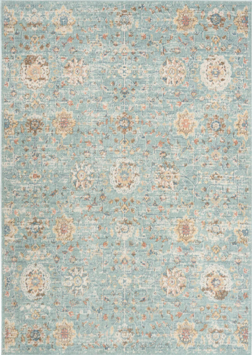 Nourison 9x12 (ft) Persian‑Inspired Blue Washable Rug