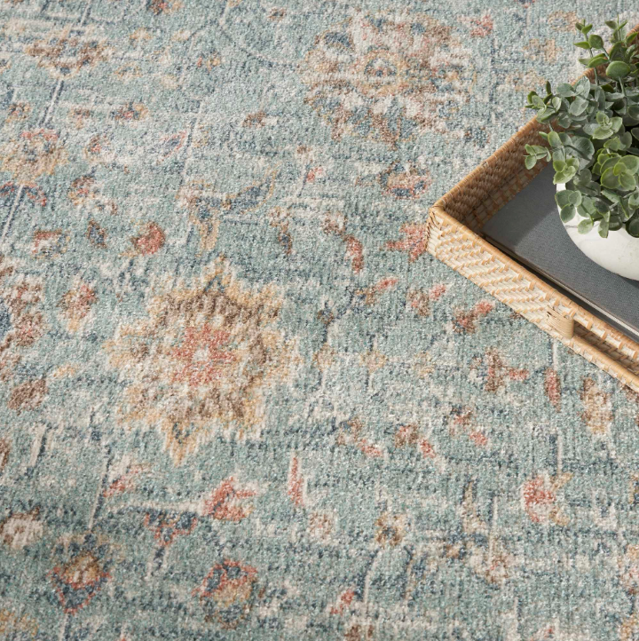 Nourison 9x12 (ft) Persian‑Inspired Blue Washable Rug - Image 3