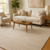 8x11 modern rug styled in a spacious living or dining room