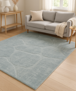 Contemporary rug styled in a modern living space