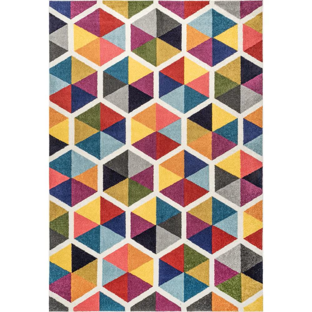 nuLOOM Maris Triangles Multi 3 ft. x 5 ft. Indoor Area Rug