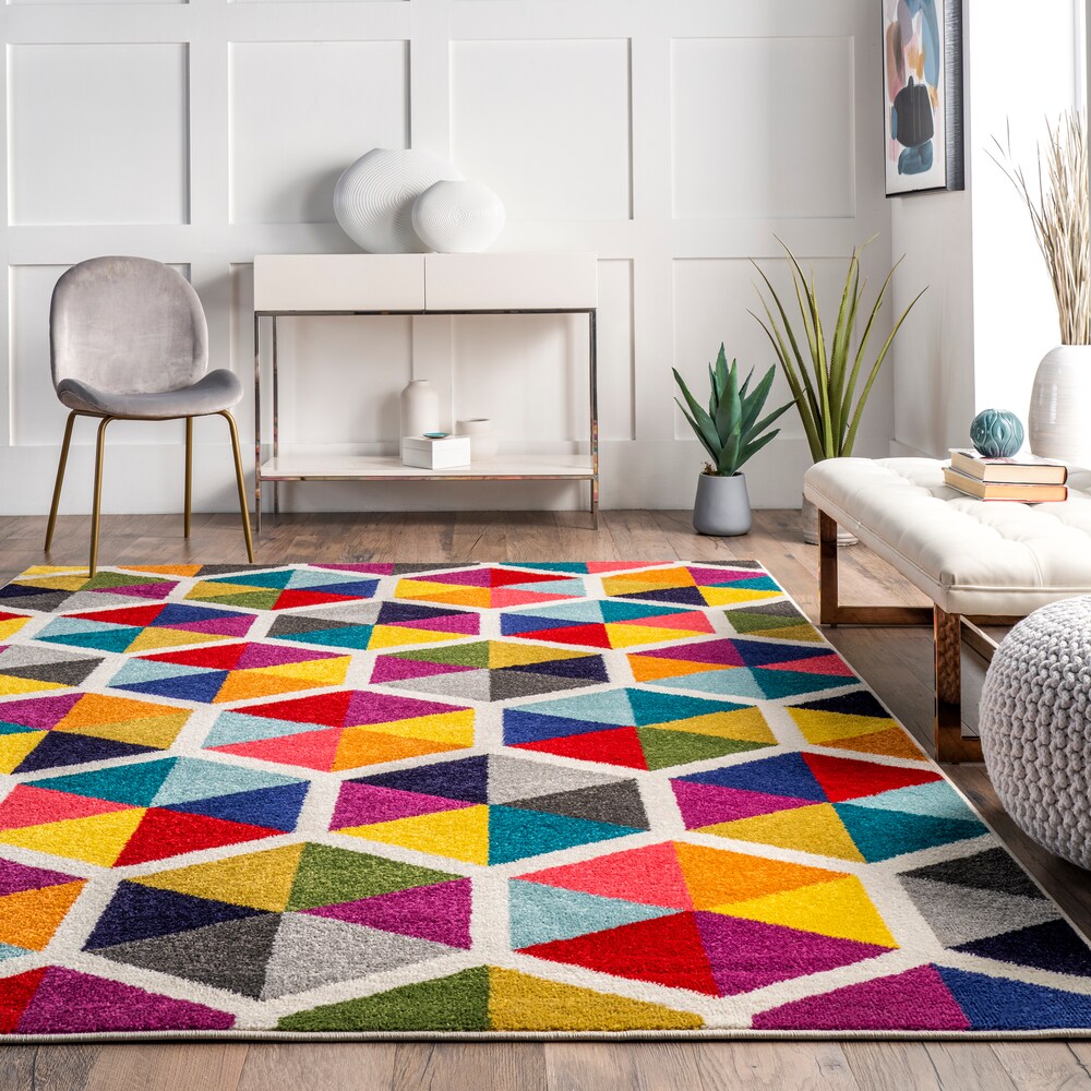 nuLOOM Maris Triangles Multi 9 ft. x 12 ft. Indoor Area Rug - Image 4