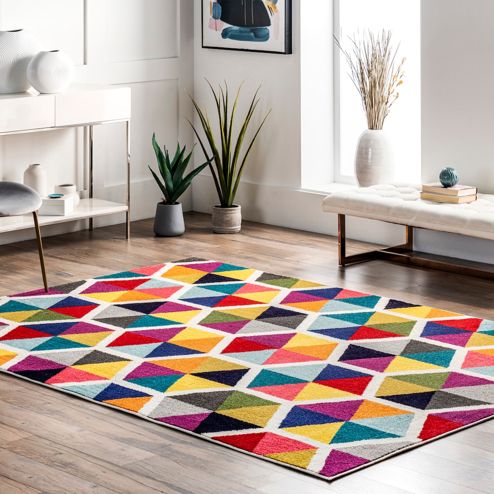 nuLOOM Maris Triangles Multi 9 ft. x 12 ft. Indoor Area Rug - Image 2