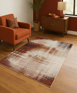 Traditional area rug styled in a cozy living room